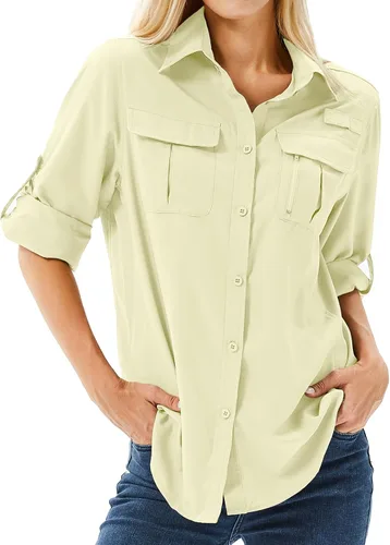 Vista 22 de Camiseta de Manga Larga para Mujer con Protección Solar UPF 50 para Safari, Pesca, Senderismo