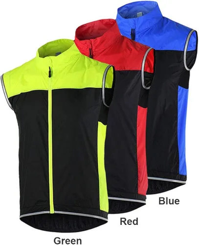 Vista 7 de Pacdeaet Windstopper Chaleco de ciclismo para hombre resistente al viento reflectante impermeable chaleco de viento transpirable