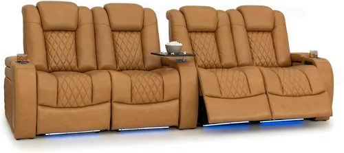 Vista 167 de Seatcraft Asiento de cine en casa Diamante Marrón Reclinable Individual