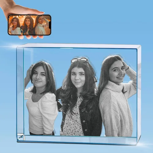 Vista 12 de HAN'S LASER Foto de cristal 3D, regalo personalizado con tu propia foto, regalo único para el día de la madre, regalo de cumpleaños para mujeres