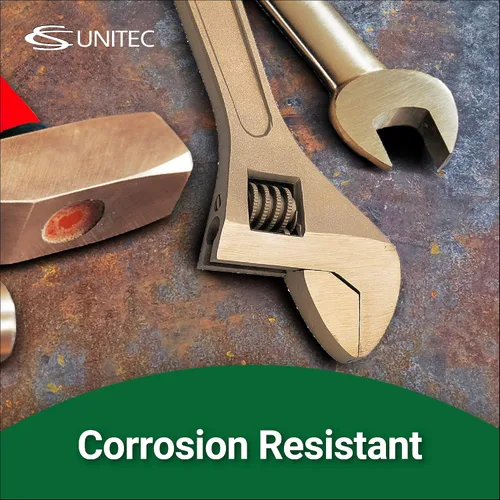 Vista 6 de CS Unitec Llave ajustable sin chispas y no magnética Herramienta de bronce de aluminio de 6 pulgadas, certificado TUV y libre de berilio