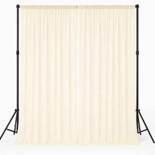 Vista 9 de AK-Trading - Paneles de cortinas de gasa para eventos de boda y decoración, cortinas de telón de fondo (115 x 120 pulgadas, negro)