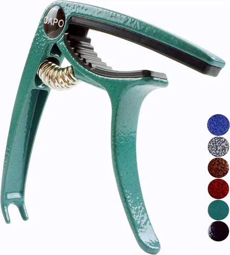 Vista 11 de Cejilla para guitarra, Cejilla ligera de aleación de zinc para guitarras acústicas y eléctricas, bajo, mandolina, banjo, ukelele (Negro plateado)