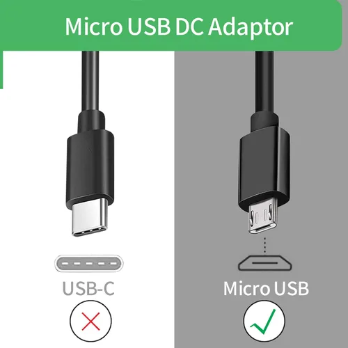 Vista 5 de Cable de carga de pared micro USB de 5 V, adaptador de alimentación de CA a CC con cable de alimentación de 9.8 ft de 10 pies para cámara