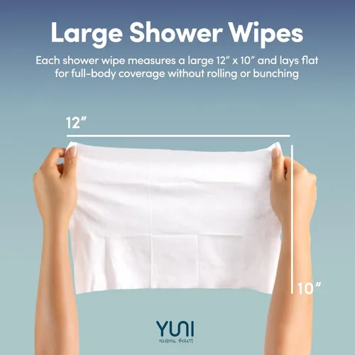 Vista 5 de YUNI Beauty Toallitas corporales grandes, menta cítrica, 12 unidades, compostables, biodegradables, limpiador corporal sin enjuague, alternativa