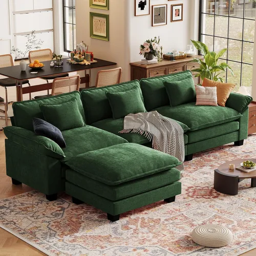 Vista 118 de CDCASA Silla de acento de gran tamaño de 50'' con otomana Asiento extra ancho y profundo estilo sofá nube para sala de estar, dormitorio, rincón
