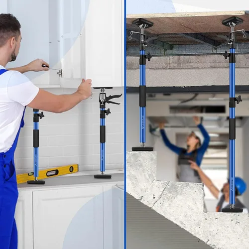 Vista 5 de 2PK poste de soporte, sistema de soporte telescópico de acero ajustable rápido de tercera mano, varilla de soporte, soporta hasta 154 libras