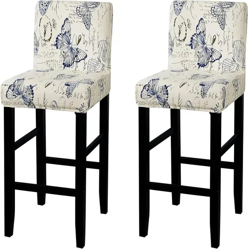 Vista 31 de SearchI Juego de 2 fundas para taburetes de bar, fundas de asiento de taburete elásticas y lavables, fundas para sillas de altura de mostrador