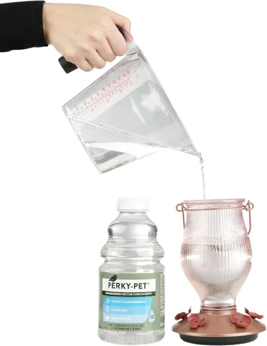 Vista 3 de Perky-Pet – Néctar concentrado transparente para colibrí Makes 96 fl oz Ready-to-Use Hummingbird Feed for Wild Bird Feeders, 100% Sucrose Formula