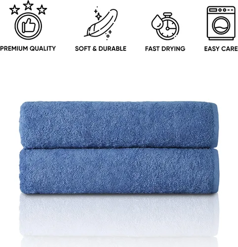 Vista 3 de Towels Beyond - Juego de 2 toallas de baño ultrasuaves de alta calidad, fabricadas con 100% algodón suave, altamente absorbentes y cómodas, ideal