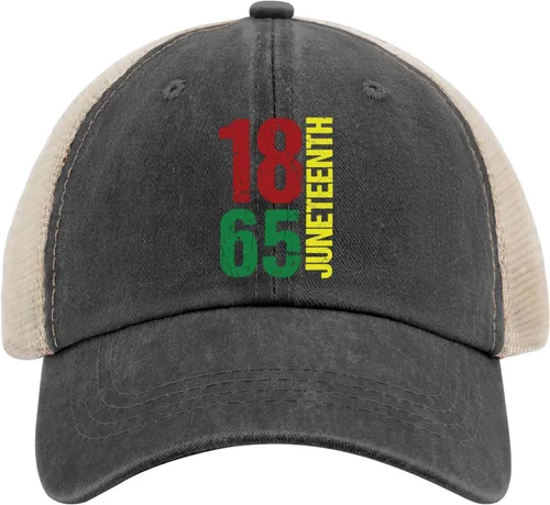 Vista 2 de Sombreros para hombre Juneteenth 19 de junio de 1865 gorras Sombrero para hombre, Negro (Allblack)