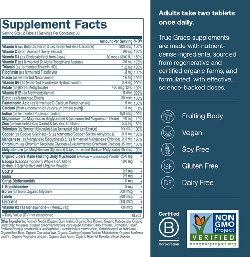 Vista 3 de True Grace Daily 50 Multivitamínico 60 ct Botella, 60 CT