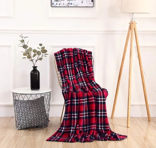 Vista 3 de Valerian Elegant Comfort Manta/Throw de Vellón Ultra Suave con Tacto de Terciopelo con Estampado Navideño de Vacaciones - 50 x 60 pulgadas, (Cuadros)