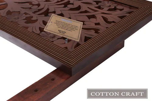 Vista 5 de COTTON CRAFT Cabecero de madera maciza resistente, color marrón antiguo rústico