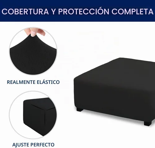 Vista 3 de PureFit Funda otomana súper elástica de ajuste perfecto cuadrada - Fundas otomanas para taburete y muebles plegables de almacenamiento para sala