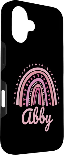 Vista 3 de Abby Name Personalized Funny Women Pink Rainbow Abby Case for iPhone 16