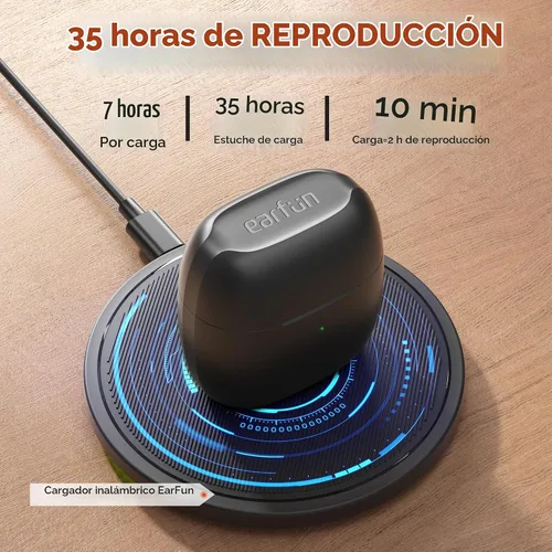 Vista 6 de EarFun Auriculares inalámbricos Air True Bluetooth con 4 micrófonos