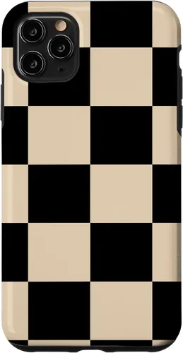 Vista 13 de Black and Beige Classic Checkered Big Checkerboard Pattern Case for iPhone 16