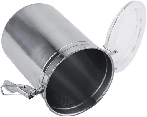 Vista 5 de Recipiente hermético de acero inoxidable para almacenamiento de alimentos con tapa con bisagras, 64.2 fl oz, para café, azúcar, dulces, té