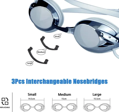 Vista 3 de Gafas de natación, antiniebla, protección UV, espejadas y transparentes