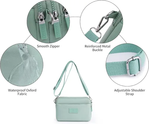 Vista 5 de NOTAG Monederos cruzados de nailon multibolsillos para mujer, bolsos y bolsos diarios
