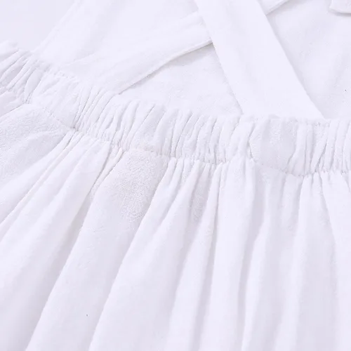 Vista 6 de IDOPIP Traje de pana para el primer cumpleaños para bebés y niñas, sin mangas, overol sin espalda para fiesta de pastel