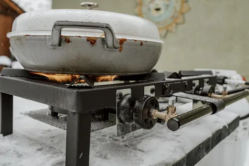 Vista 8 de GasOne Quemador Doble de Propano de Alta Presión - Cocina al Aire Libre con Escudo Térmico y Protector – Cabezal de Quemador de Propano