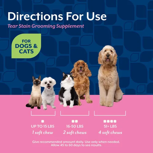 Vista 6 de NaturVet Suplementos de luteína para manchas de lágrimas para perros y gatos - Previene las manchas de lágrimas para perros y razas de gatos