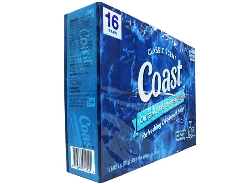 Vista 2 de Coast Jabón desodorante refrescante – Jabón en barra con espuma gruesa y rica – Fórmula de enjuague limpia para piel fresca y no seca – Aroma