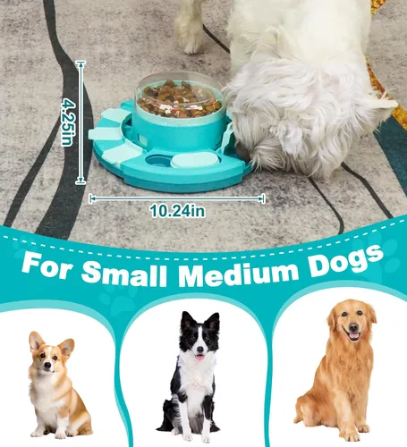 Vista 5 de Aluckmao Juguetes Rompecabezas para Perros, Dispensador de Golosinas, Estimulación Mental Comer lento, estimulación cerebral enriquecimiento