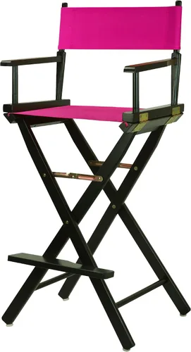 Vista 201 de Casual Home - Silla de director de 18 in, marco negro, lona negra, altura clásica Marco negro - Madera maciza