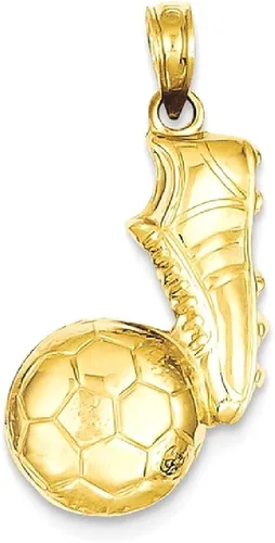 Vista 9 de Collar con dije de zapato de fútbol de oro amarillo de 14 quilates joyería fina deportiva para mujer regalos para ella