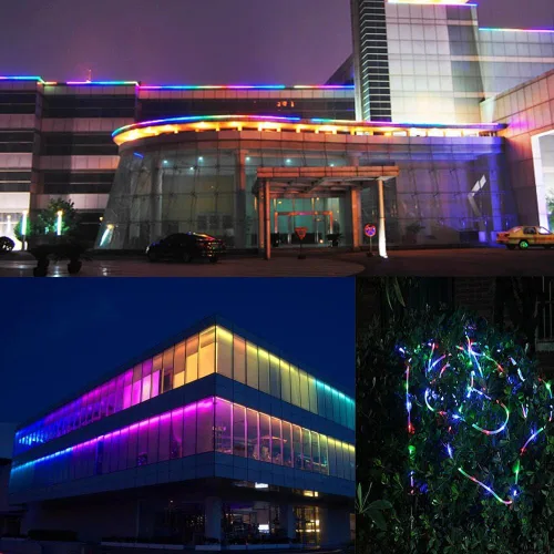 Vista 6 de Brizled - Luces de cuerda multicolor, 18 pies / 5.5 metros, 216 luces LED impermeables para Navidad, 120V, luz de tubo flexible ETL, enchufable