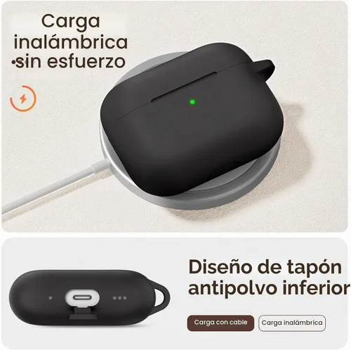 Vista 4 de Funda para AirPods Pro 3 (2025), funda protectora de silicona suave compatible con Estuche Apple AirPods Pro de 3ª generación con kit de limpieza