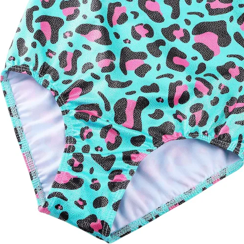 Vista 4 de TFJH E - Leotardo de gimnasia brillante de una pieza para niñas y niños