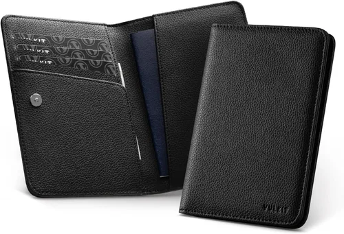 Vista 11 de VULKIT Soporte para pasaporte, cierre magnético, bloqueo RFID, cartera de viaje, funda para libro de pasaporte, soporte para tarjeta de embarque