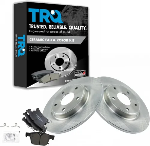 Vista 18 de TRQ Juego de pastillas de freno y rotor de cerámica trasera compatible con Honda Accord V6 1998-02 3.0L con frenos de disco traseros 02-06 Acura RSX