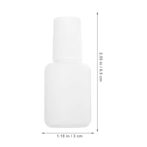 Vista 2 de Lurrose Recipiente transparente, 11 frascos de pegamento de uñas transparentes, botellas pequeñas de esmalte de uñas con cepillo de 0.3 fl oz