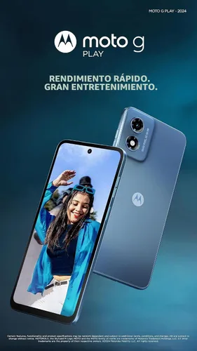 Vista 7 de Verizon Prepago Motorola moto g Play 2024, 64GB, Azul Zafiro - Teléfono inteligente prepago, pantalla HD+ de 6.5" a 90Hz, sistema de cámara de 50MP