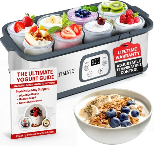 Vista 9 de Ultimate Yogurtera de Probióticos con Tiempo y Temperatura Ajustable - Produce Trillones de Probióticos Vivos con Dos Contenedores de 1 Quart