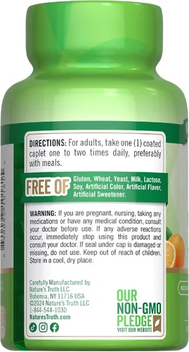 Vista 7 de Bioflavonoides de vitamina C y rosa HIPS 1000 mg 100 cápsulas Vegetariano, sin OMG, sin gluten por Nature's Truth