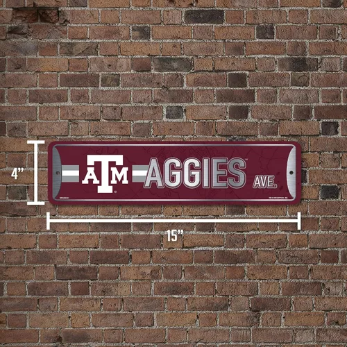 Vista 6 de NCAA Rico Industries Letrero de Calle de Metal Letrero de Calle de Metal 4" x 15" Decoración del Hogar - Dormitorio - Oficina - Cueva del Hombre