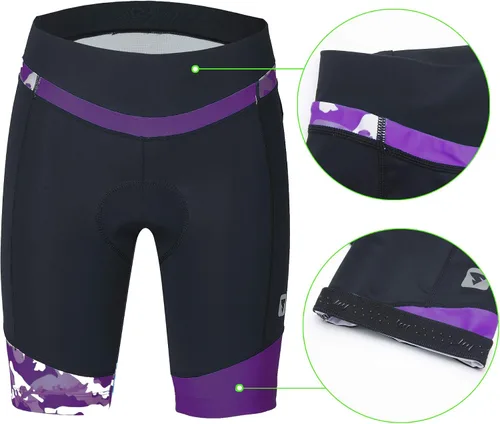 Vista 5 de Pantalones cortos de ciclismo para mujer con acolchado 3D con elementos reflectantes