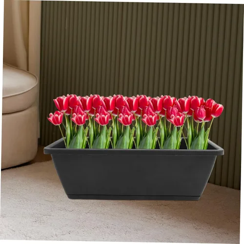 Vista 4 de Yardwe Macetas rectangulares para exteriores, macetas y pies de maceta, 6 unidades, para jardín
