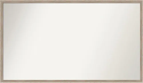 Vista 86 de Amanti Art Espejo de baño blanco para sobre el fregadero, 24 x 27 pulgadas, espejo de tocador rectangular con cuña de madera dura, marco de madera