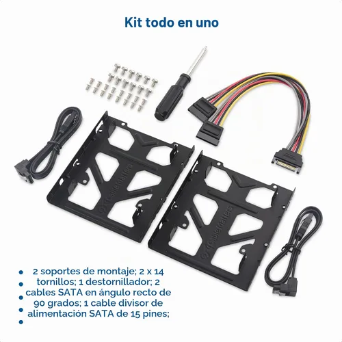 Vista 6 de Cable Matters Paquete de 2 adaptadores de disco duro de 2.5 a 3.5 para SSD