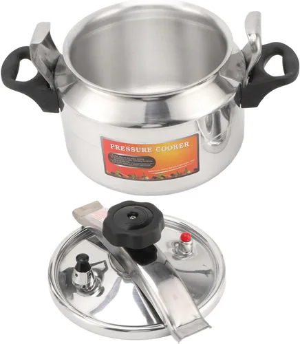 Vista 4 de DAUZ Olla a presión 3L, acero inoxidable, plata, tapa de bloqueo, perilla mecánica