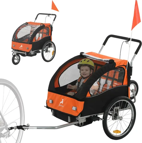 Vista 11 de Aosom Elite 360 - Remolque giratorio para bicicleta para niños, doble para niños, dos ruedas Negro