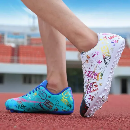 Vista 2 de Liuliuroupp Mens Track and Field Shoes Boys Track Race Jumping Professional Running Nail Spikes Shoes Teenagers Spikes Sneakers