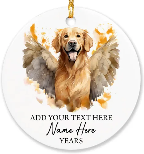 Vista 21 de Airedale Terrier - Adorno personalizado de alas de ángel para perro, regalo de pérdida de condolencias de mascotas, adorno de Navidad conmemorativo